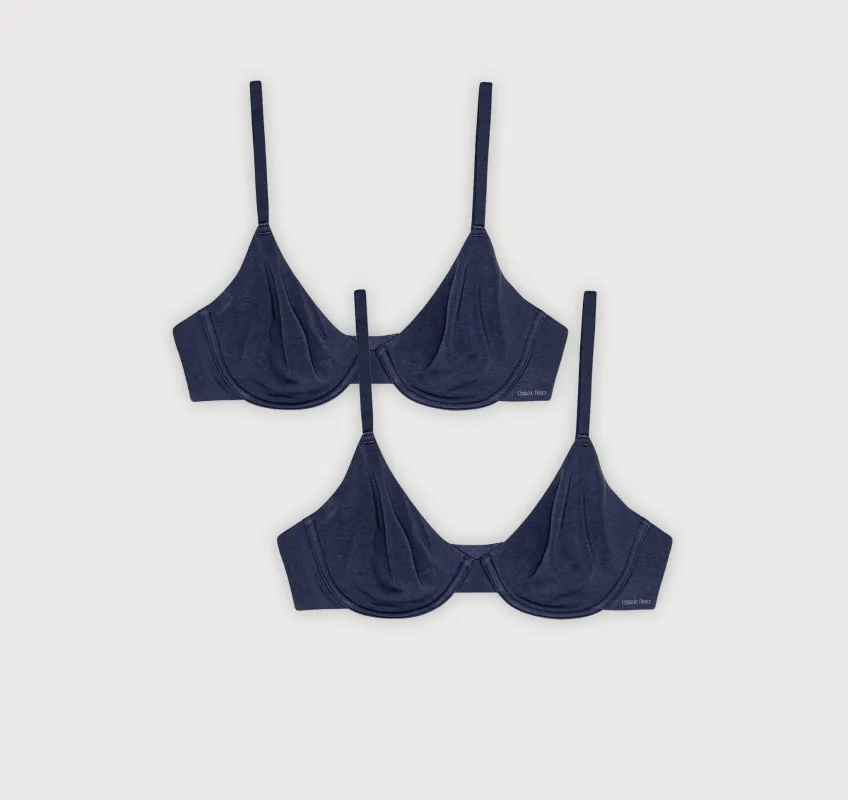 Core Unlined Demi Bra 2-Pack sold by Organic Basics