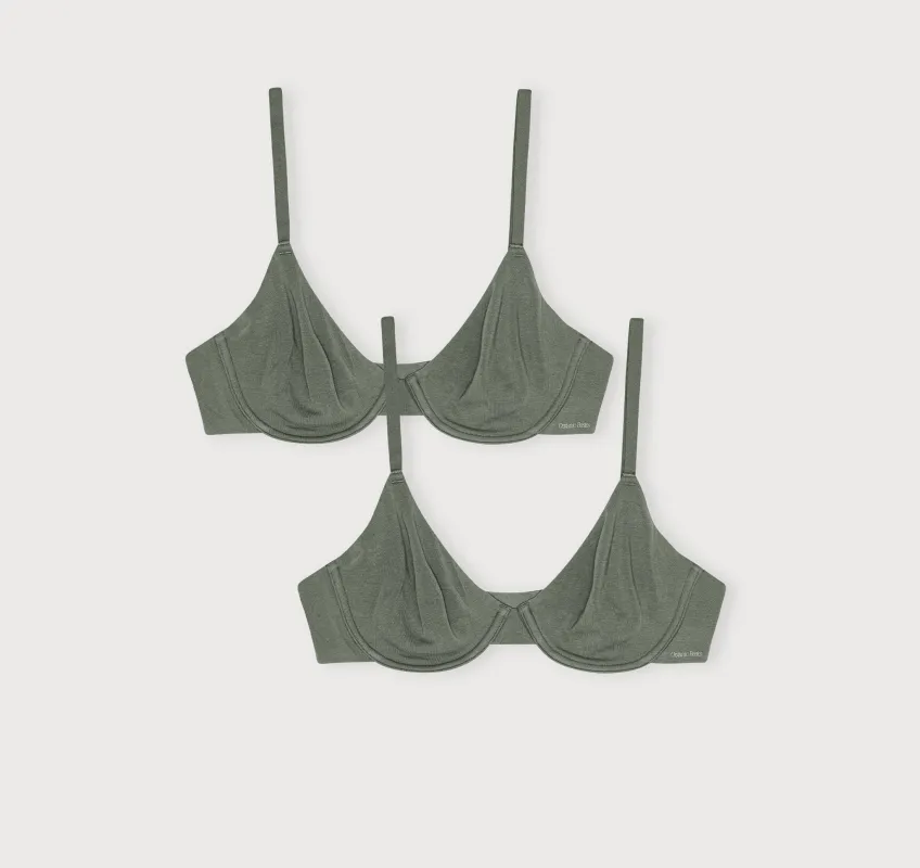 Core Unlined Demi Bra 2-Pack sold by Organic Basics