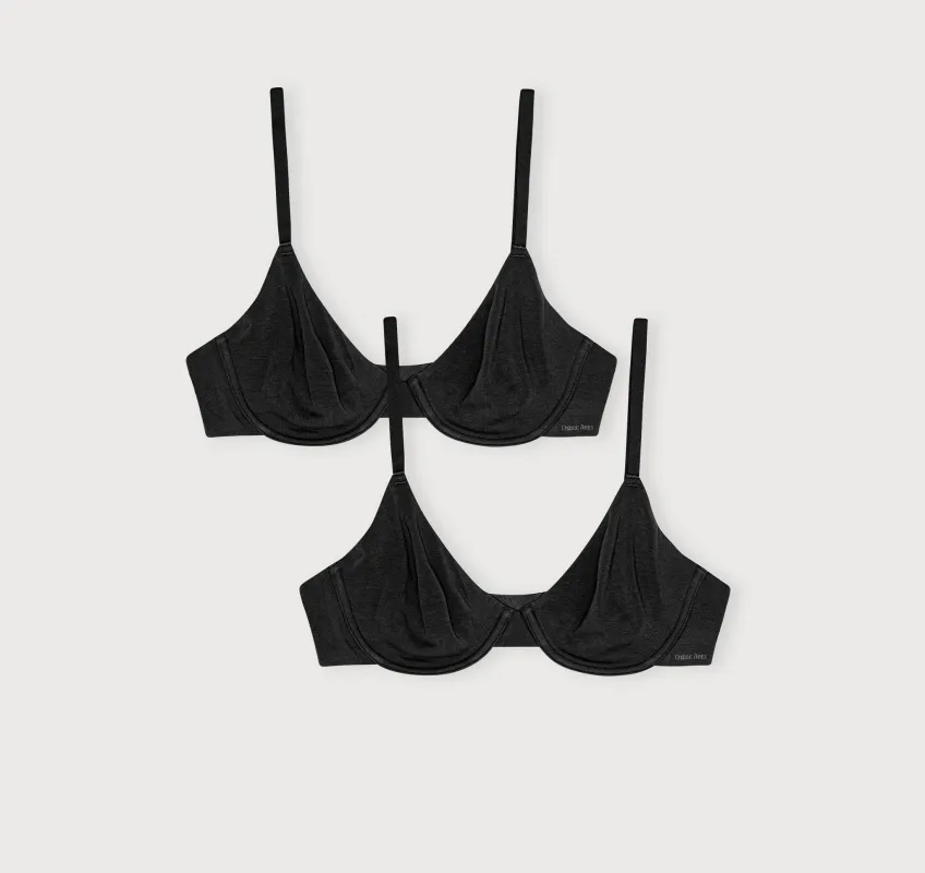 Core Unlined Demi Bra 2-Pack sold by Organic Basics