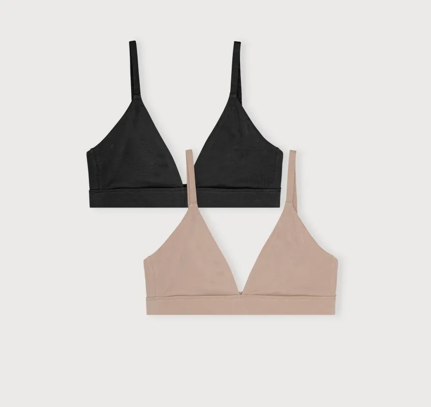 Core Triangle Bralette 2-pack sold by Organic Basics
