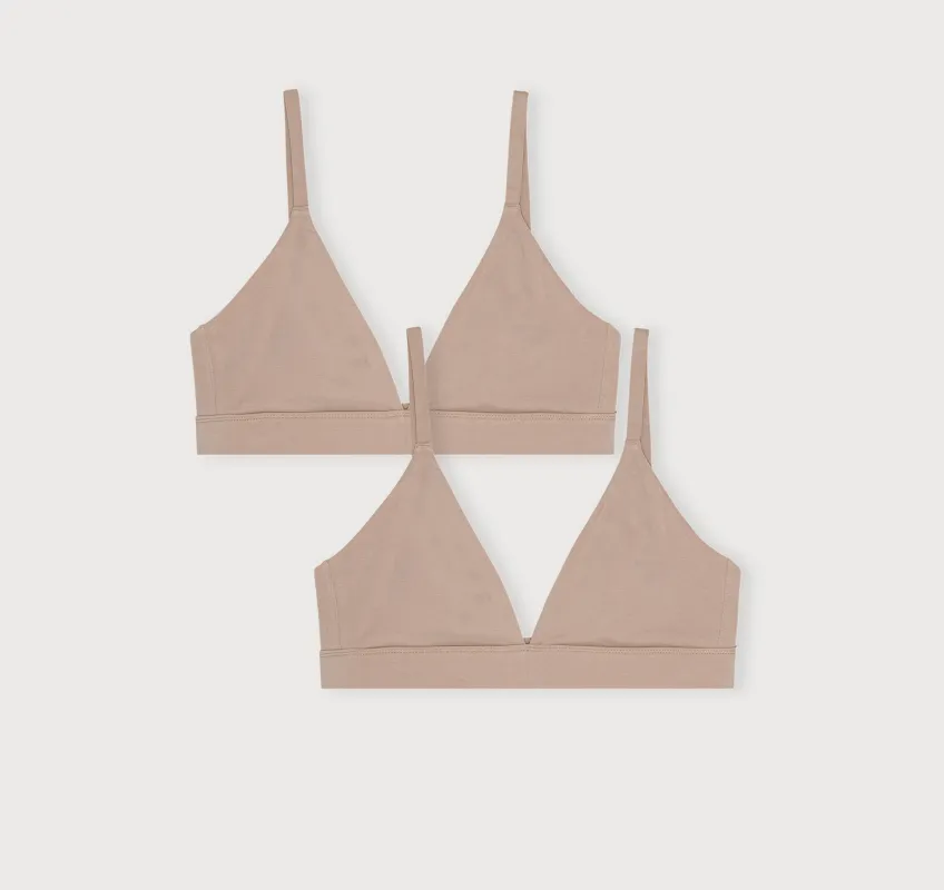 Core Triangle Bralette 2-pack sold by Organic Basics
