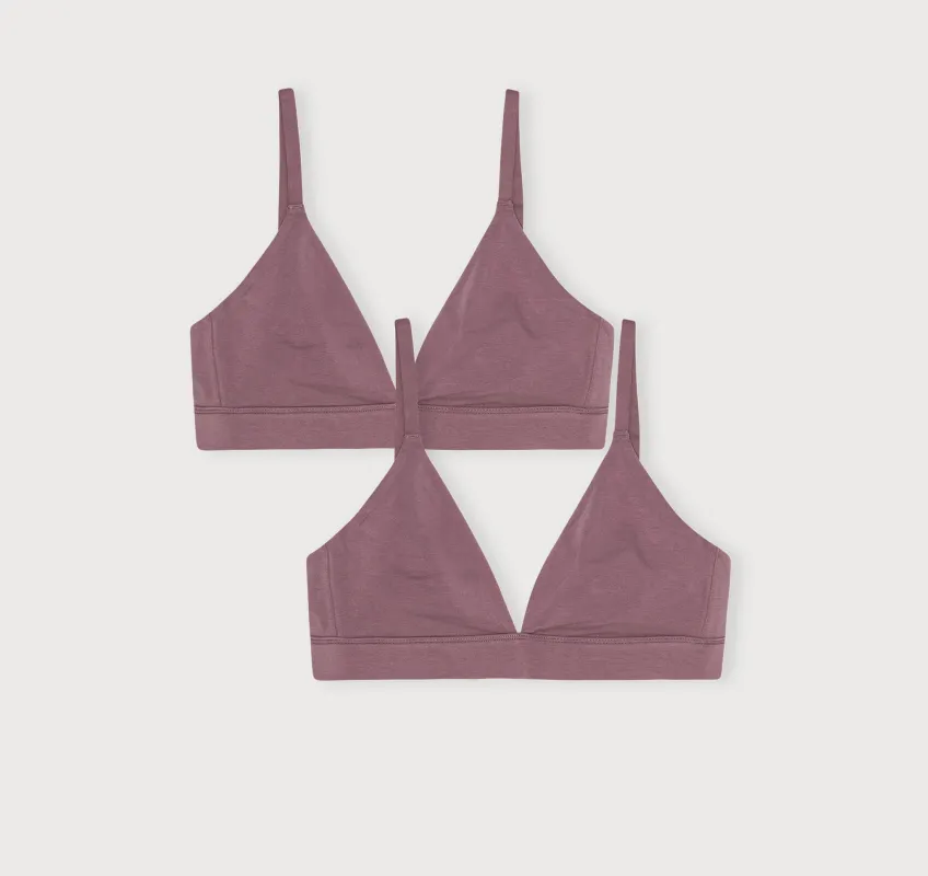 Core Triangle Bralette 2-pack sold by Organic Basics