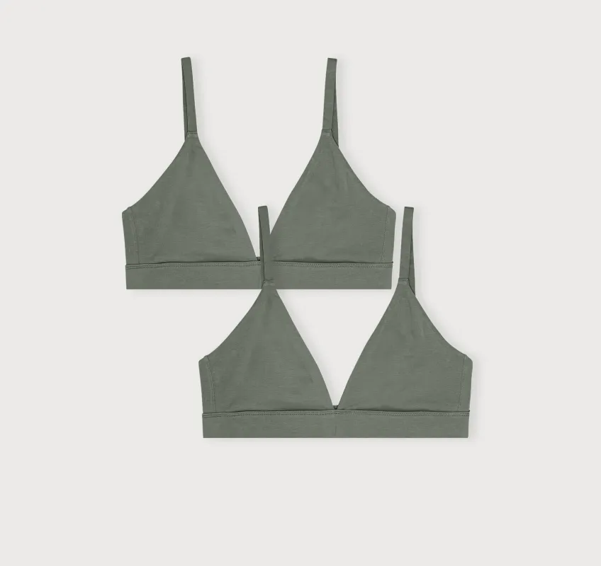 Core Triangle Bralette 2-pack sold by Organic Basics