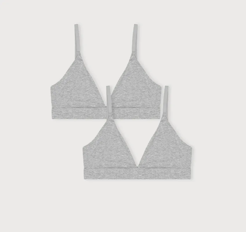 Core Triangle Bralette 2-pack sold by Organic Basics