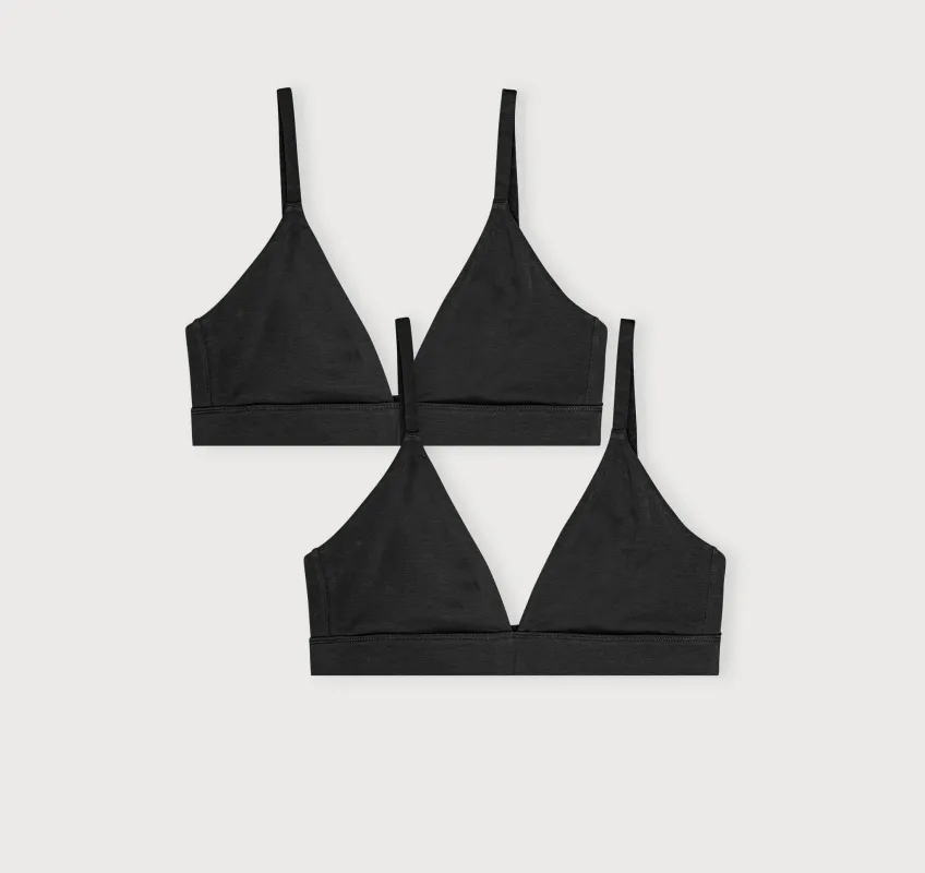 Core Triangle Bralette 2-pack sold by Organic Basics
