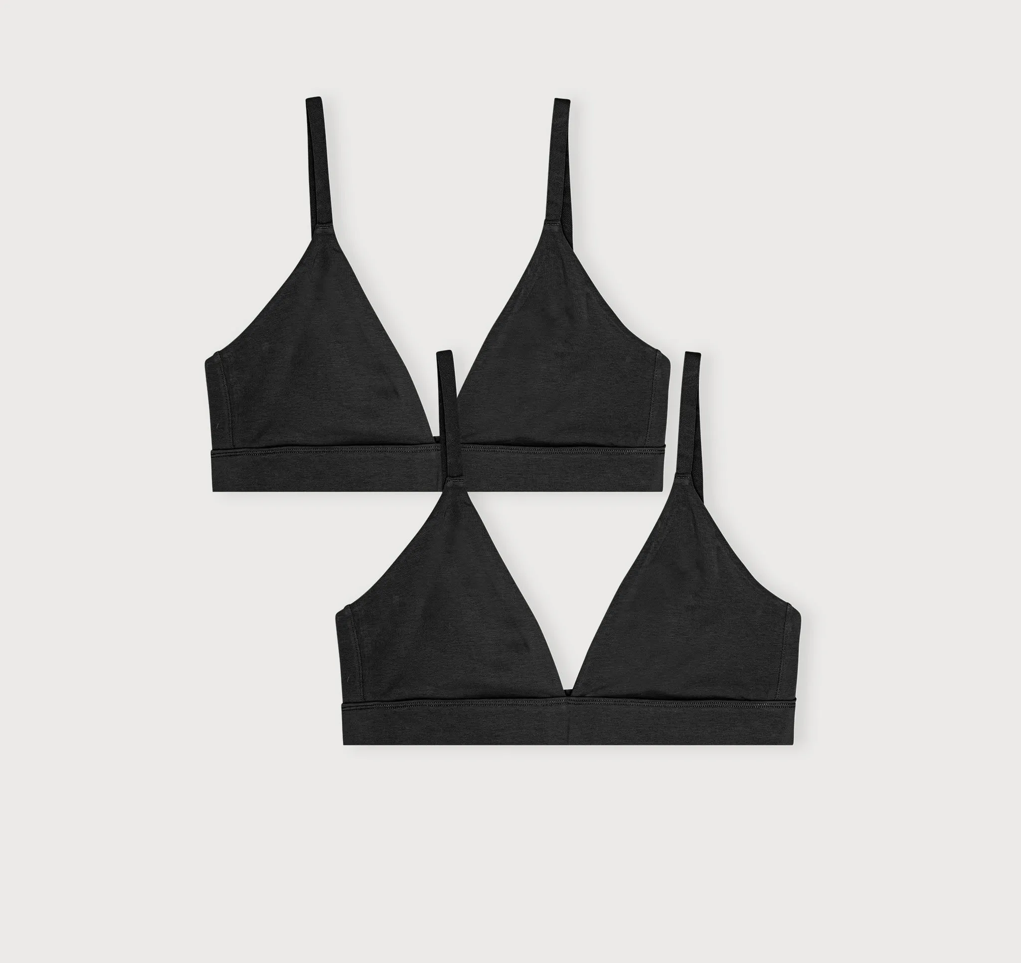 Core Triangle Bralette 2-pack sold by Organic Basics