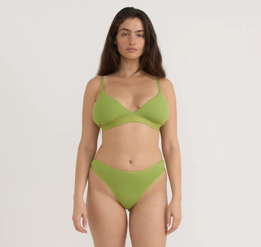Core Rib Triangle Bralette sold by Organic Basics