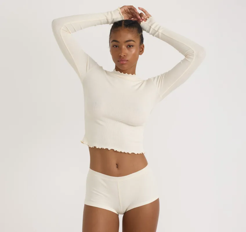 Core Rib Mock Neck Long Sleeve Tee sold by Organic Basics