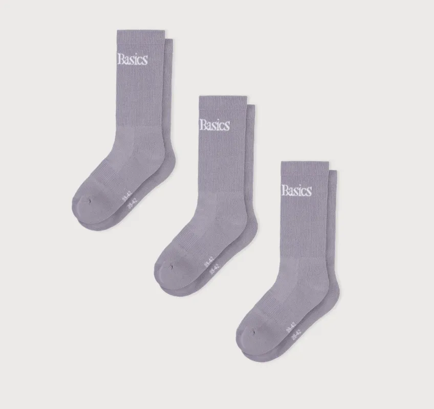Core Logo Crew Socks 3-Pack sold by Organic Basics