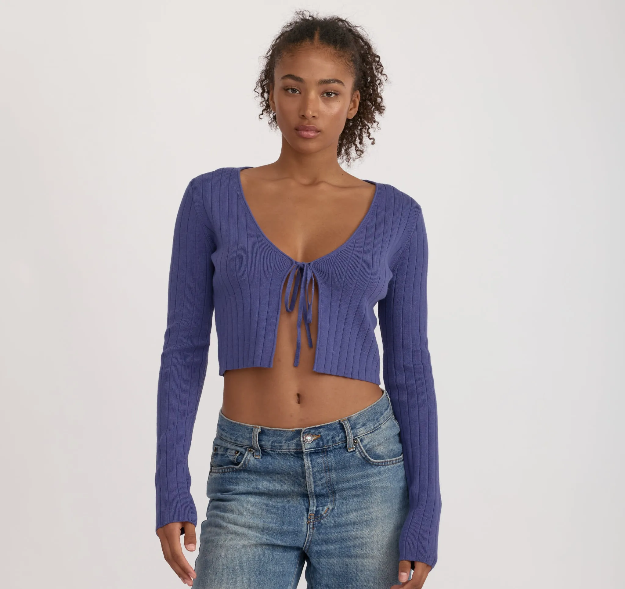 Soft Knit Rib Tie Cardigan sold by Organic Basics