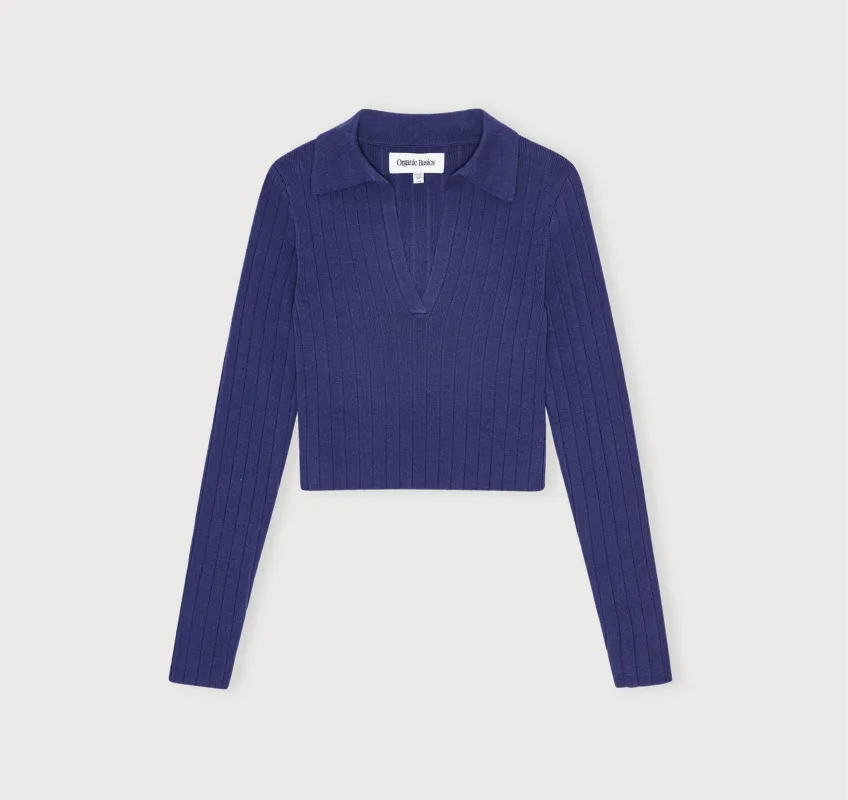 Soft Knit Rib V-Neck Polo sold by Organic Basics