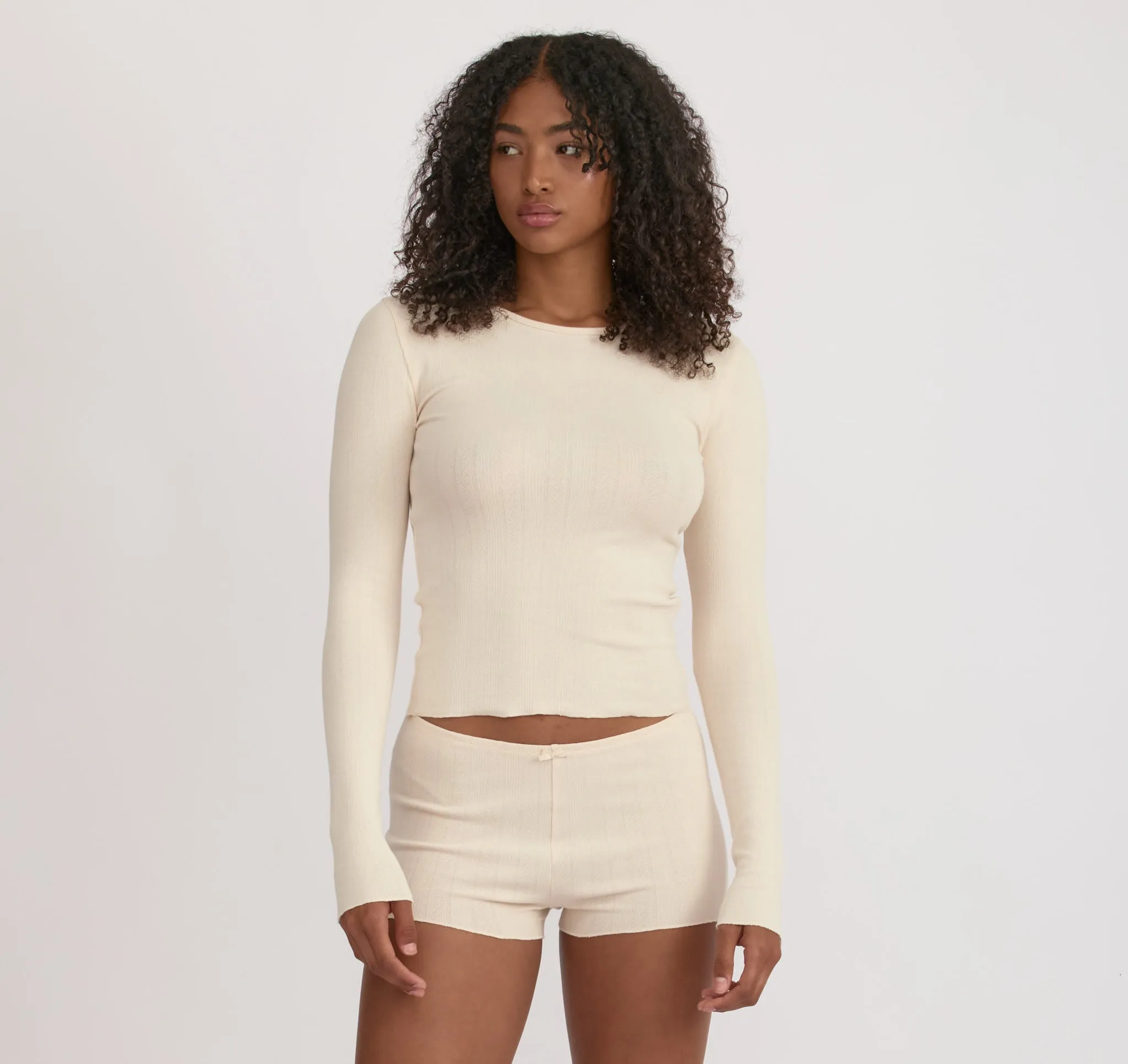 Pointelle Long Sleeve Tee sold by Organic Basics product image thumbnail 2
