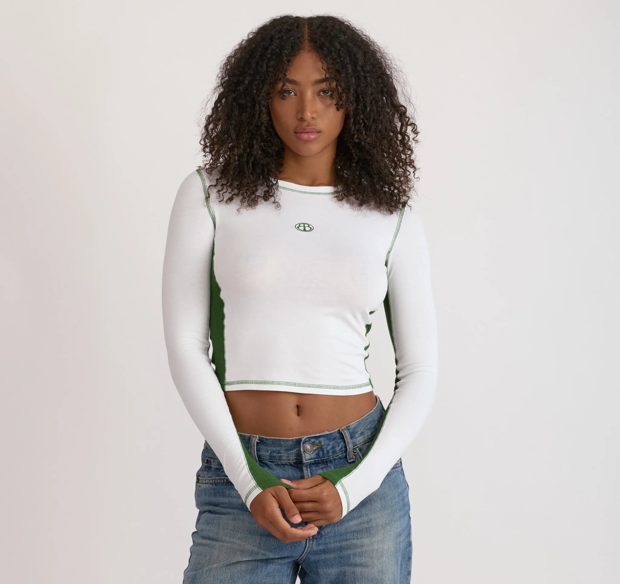 Core Icon Panel Long Sleeve Tee sold by Organic Basics