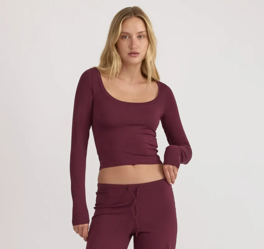 Everyday Scoop Neck Long Sleeve Tee sold by Organic Basics