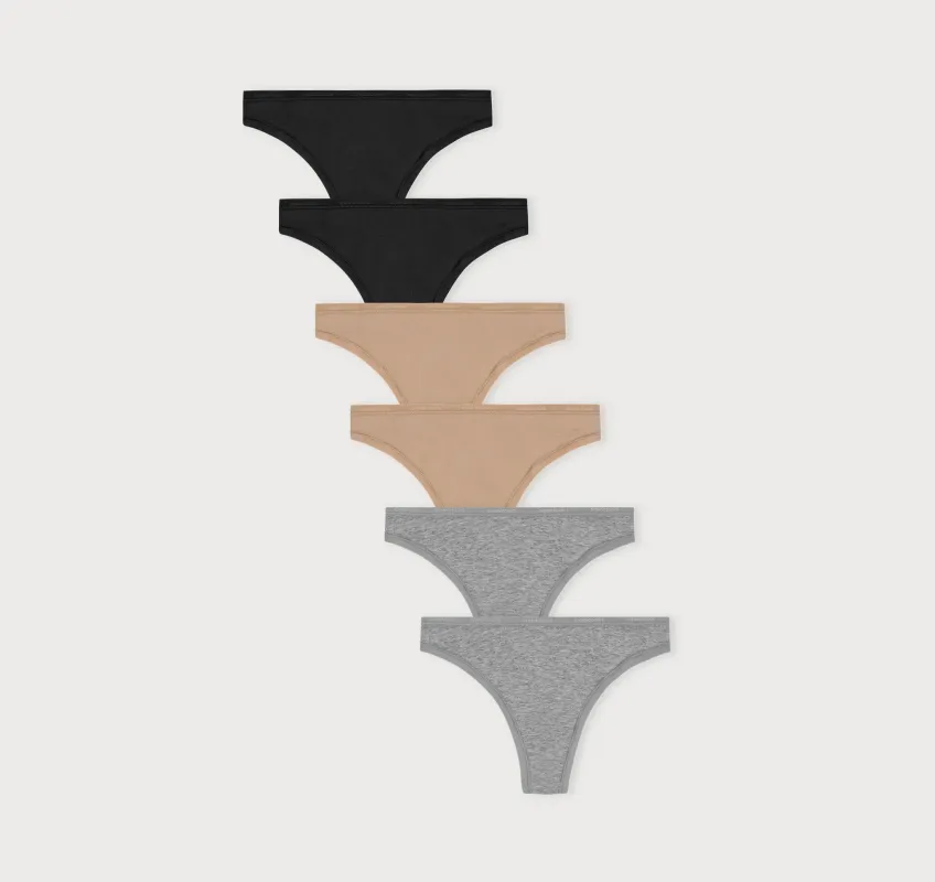 Core Thong 6-Pack sold by Organic Basics