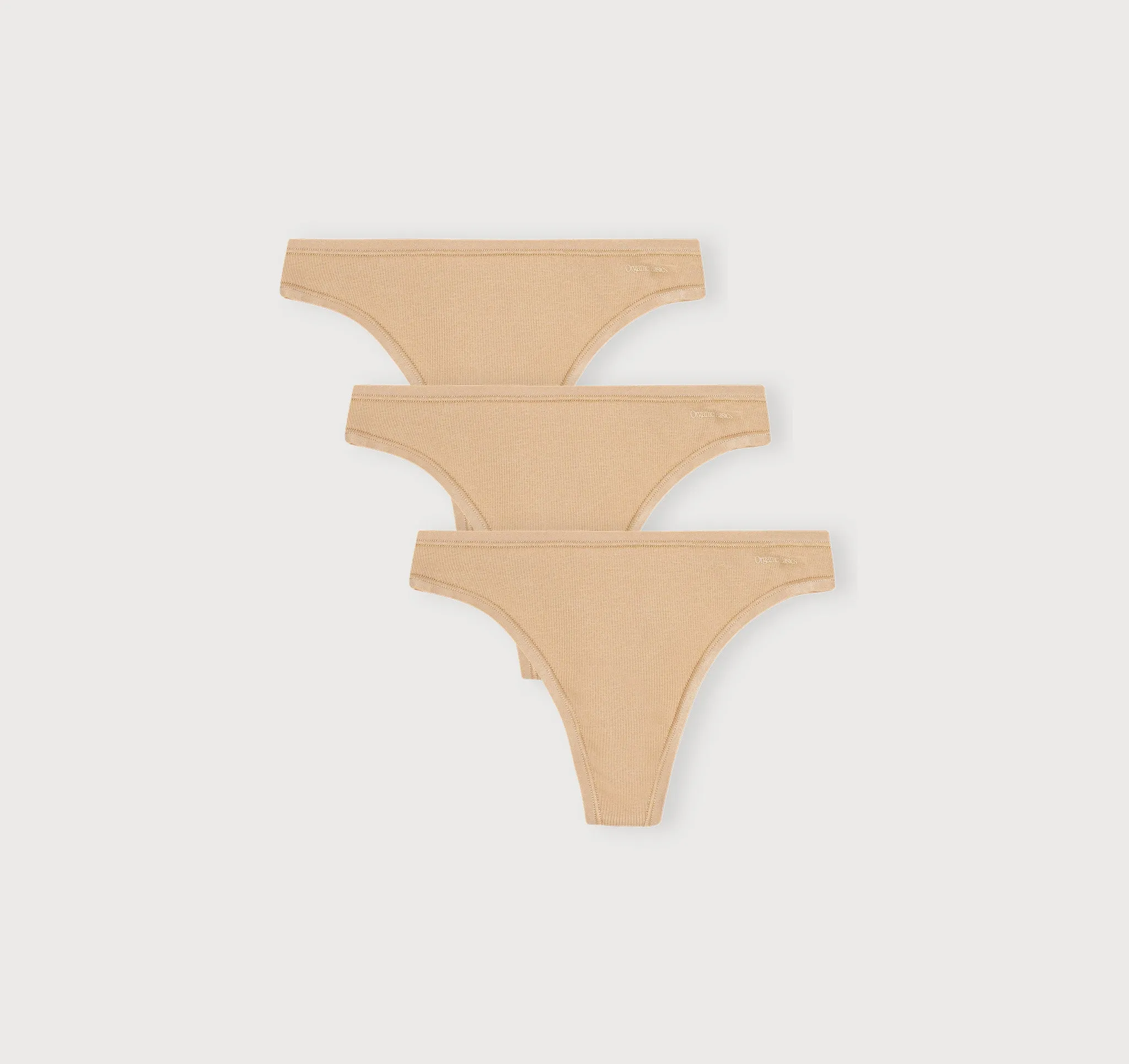 Core Rib Thong 3-Pack sold by Organic Basics