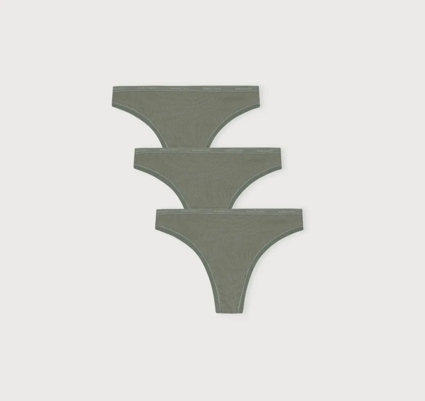 Core Rib Thong 3-Pack sold by Organic Basics