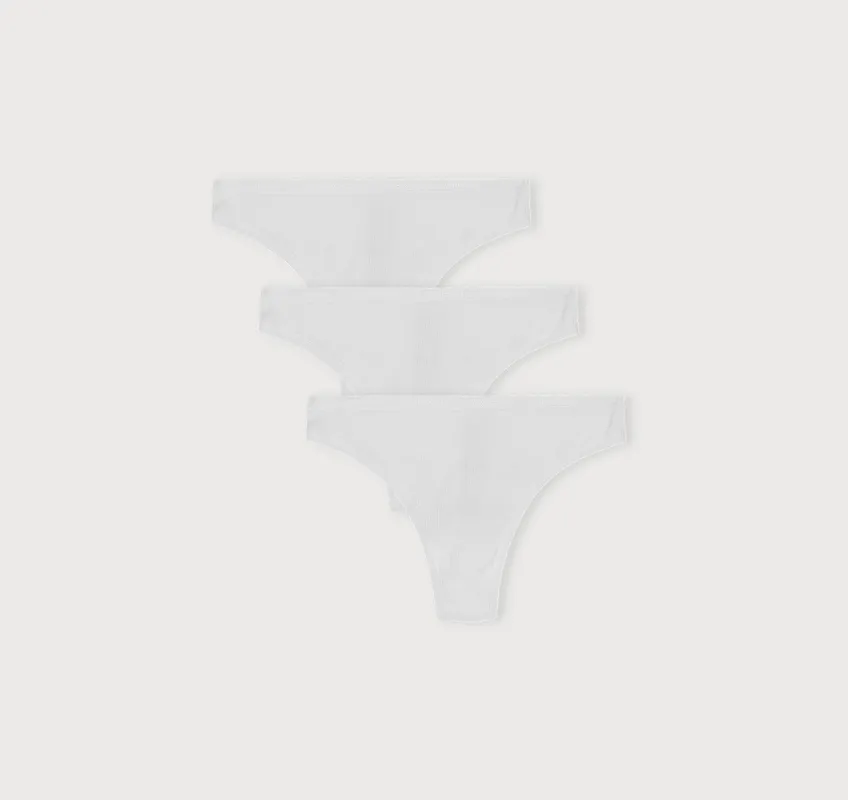Core Rib Thong 3-Pack sold by Organic Basics
