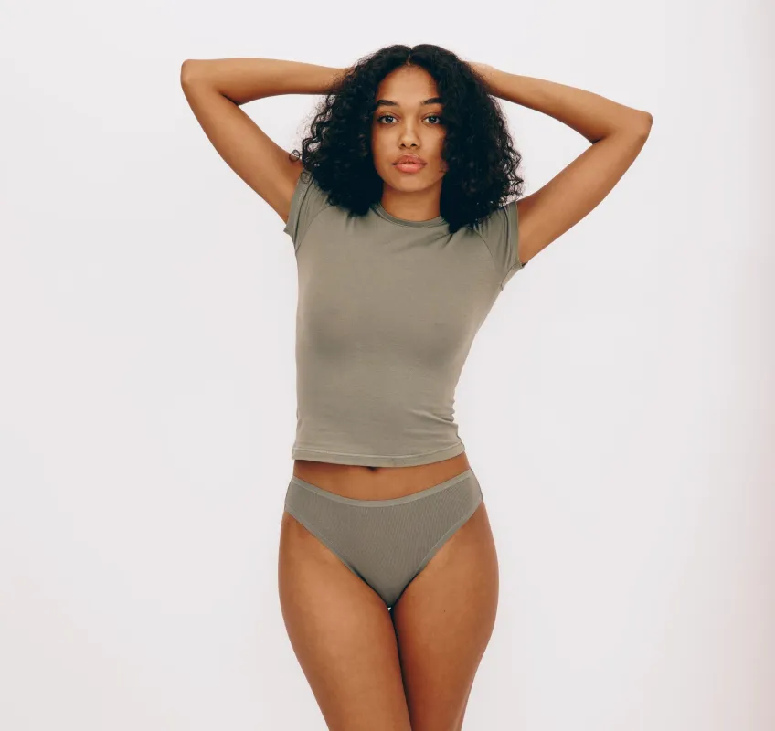 Core Rib High-Leg Briefs 6-Pack sold by Organic Basics