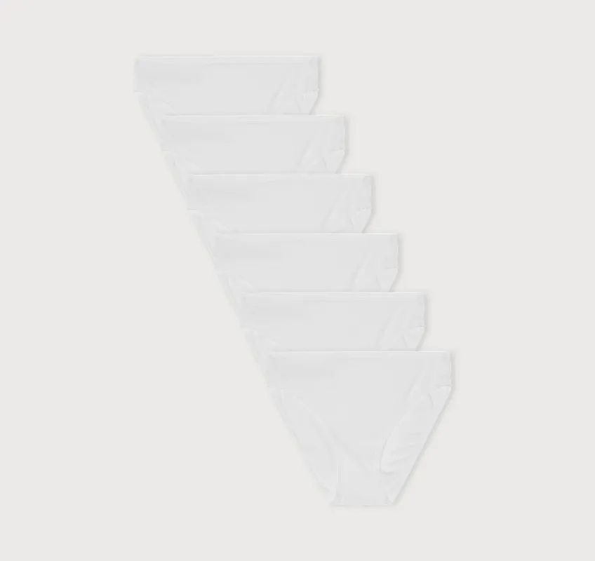 Core Rib High-Leg Briefs 6-Pack sold by Organic Basics