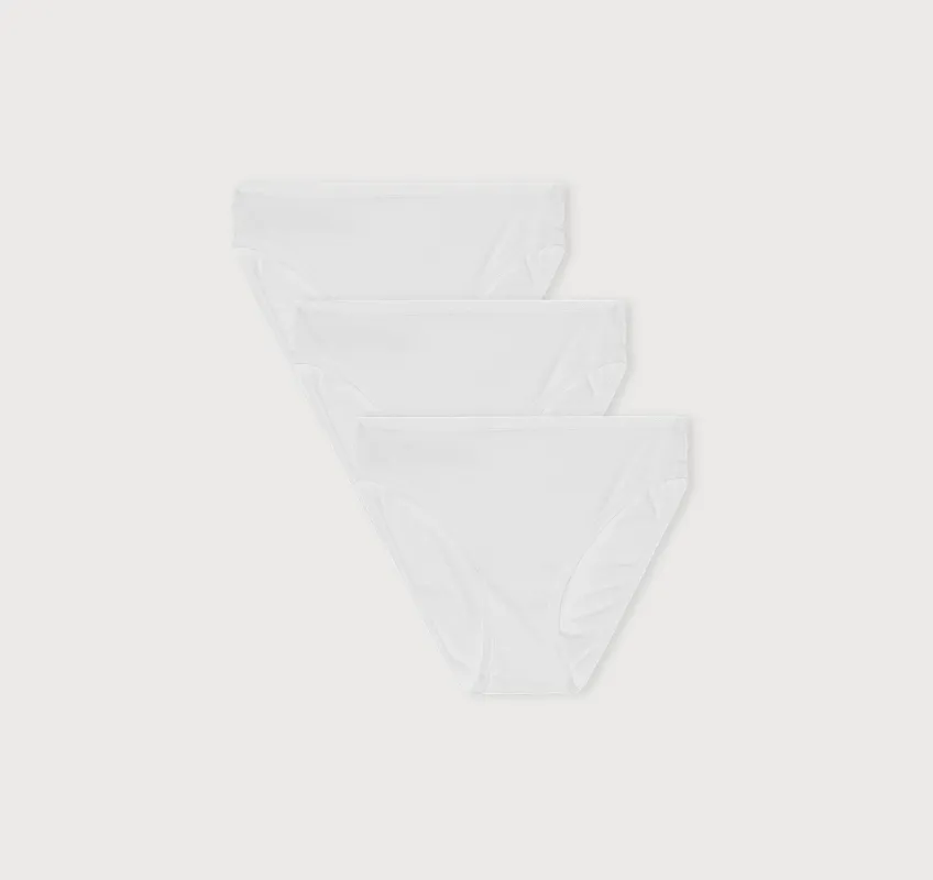 Core Rib High-Leg Briefs 3-Pack sold by Organic Basics