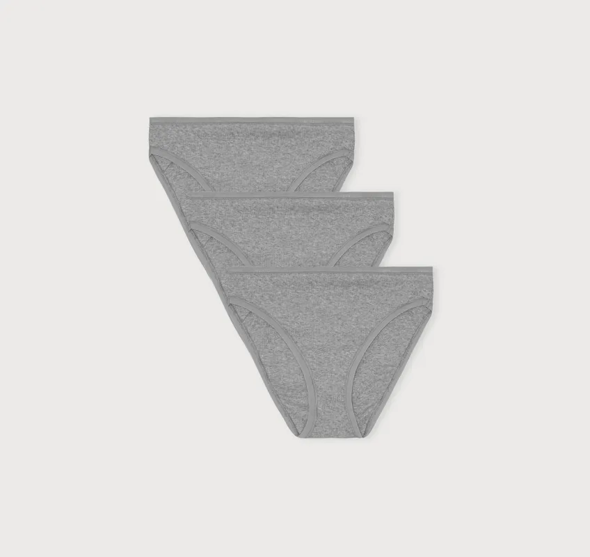 Core Rib High-Leg Briefs 3-Pack made by Organic Basics