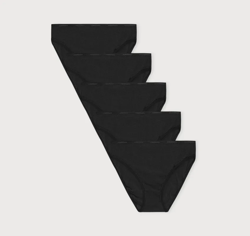 Core Rib High-Leg Briefs 5-Pack sold by Organic Basics