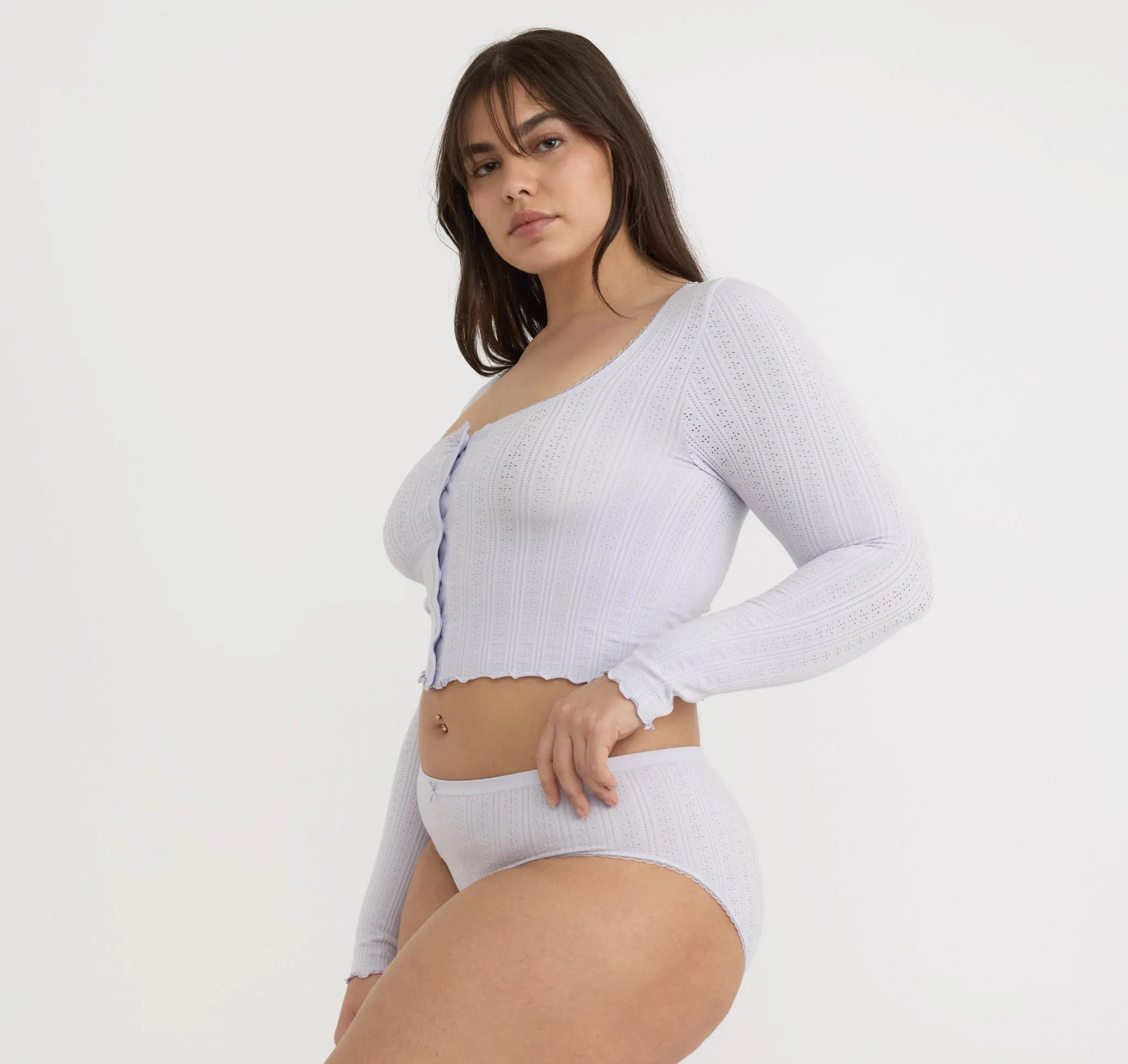 Pointelle Cardigan sold by Organic Basics product image thumbnail 2