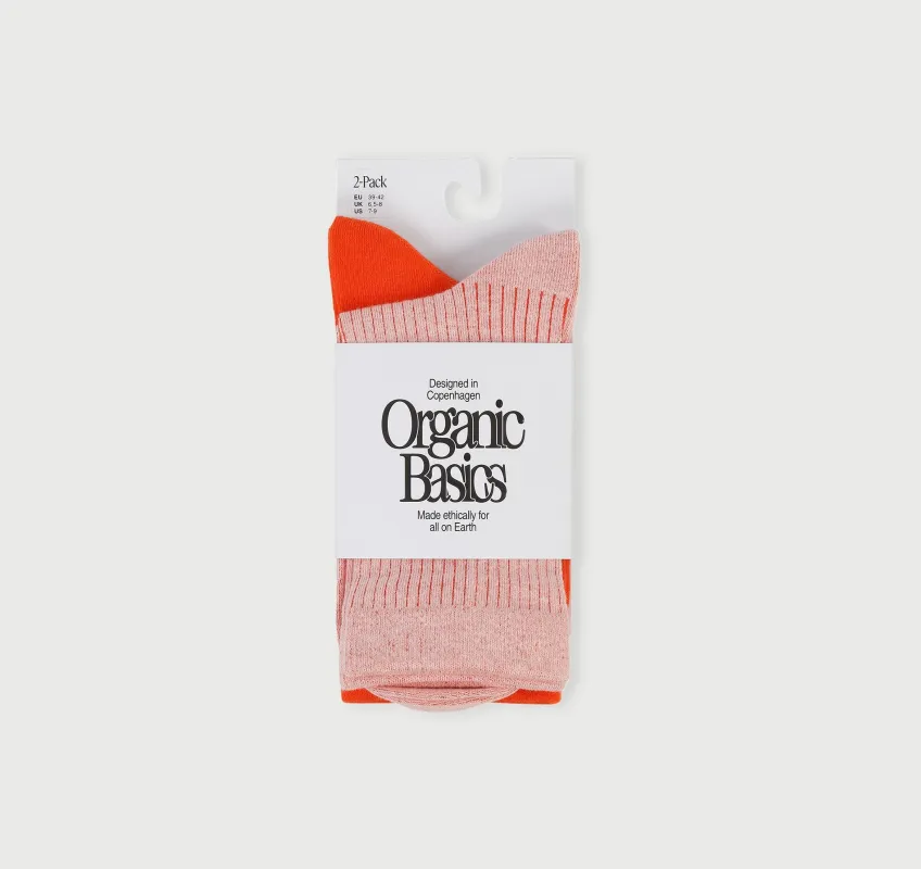 Core Rib Contrast Socks 2-Pack sold by Organic Basics