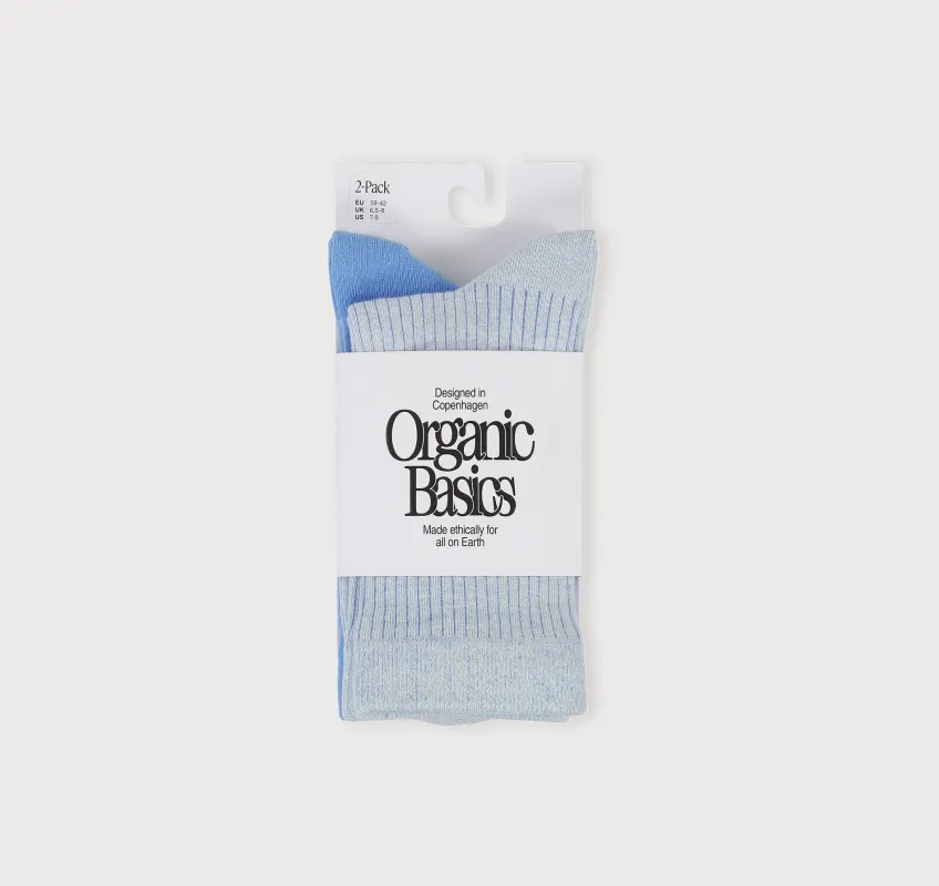Core Rib Contrast Socks 2-Pack sold by Organic Basics