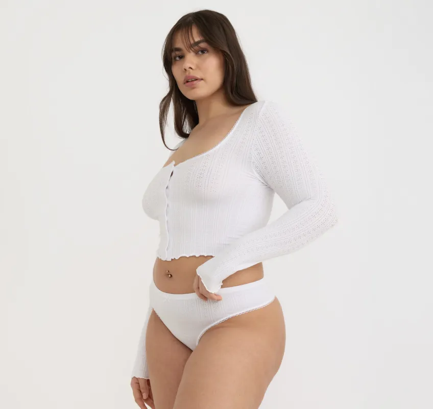 Pointelle Thong sold by Organic Basics