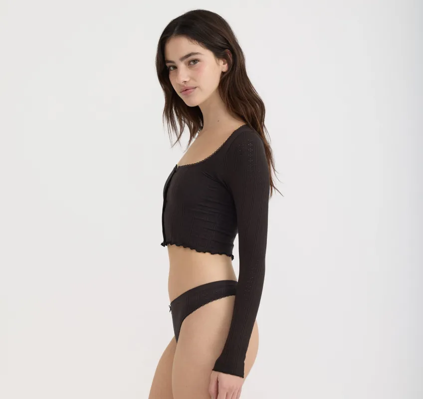 Pointelle Thong sold by Organic Basics