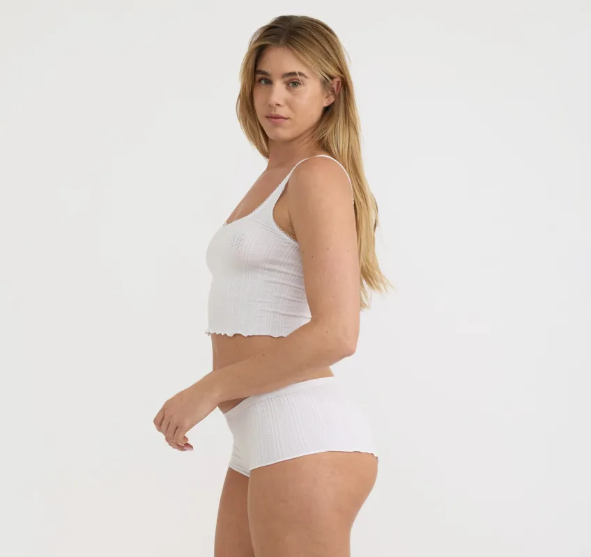 Pointelle Shorty made by Organic Basics