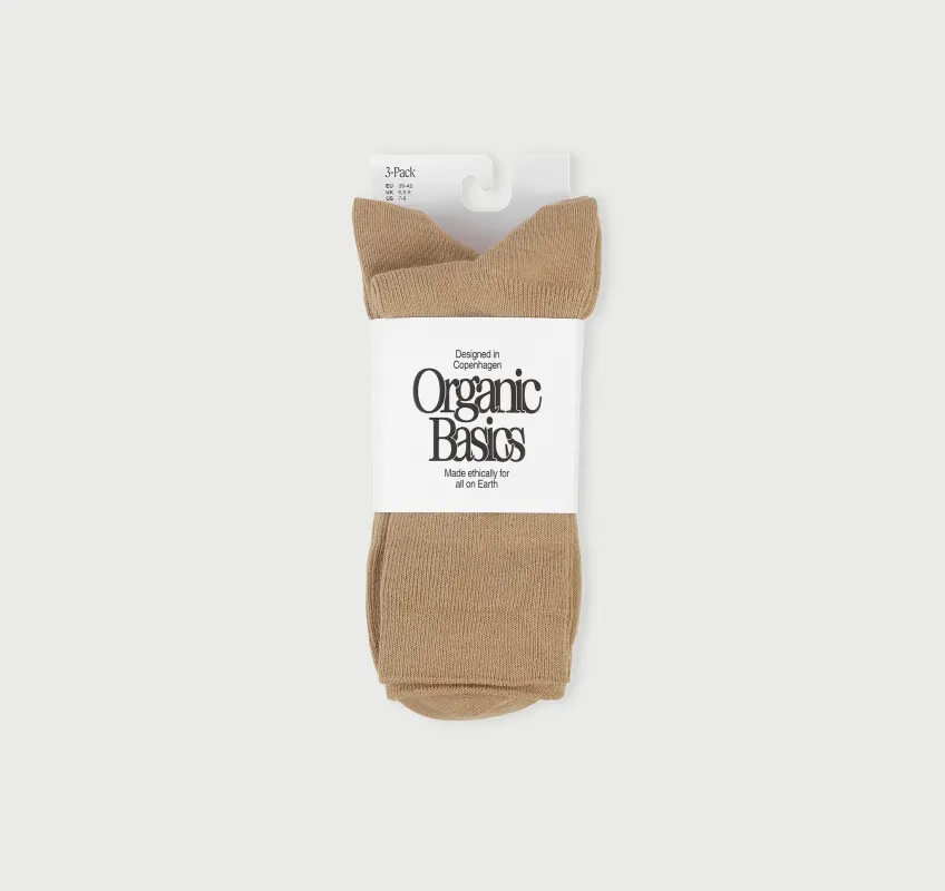 Core Crew Rib Socks 3-Pack sold by Organic Basics