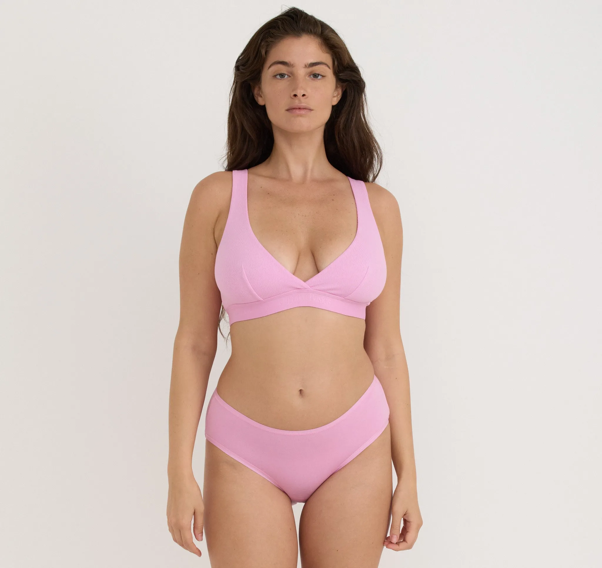 Core Rib Plunge Bralette sold by Organic Basics