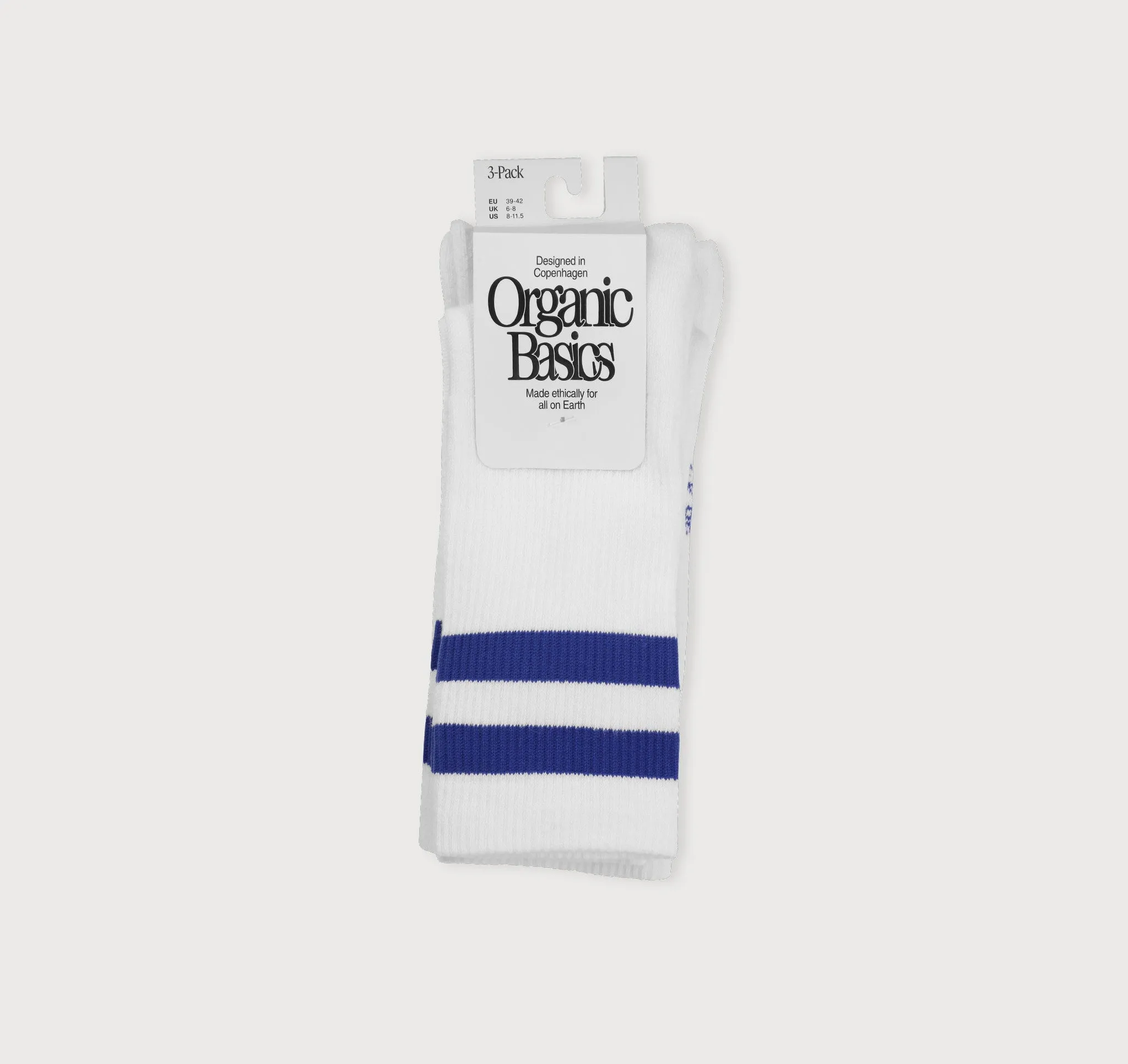 Core Stripe Crew Socks 3-pack sold by Organic Basics
