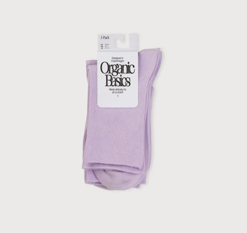 Core Crew Rib Socks 3-Pack sold by Organic Basics
