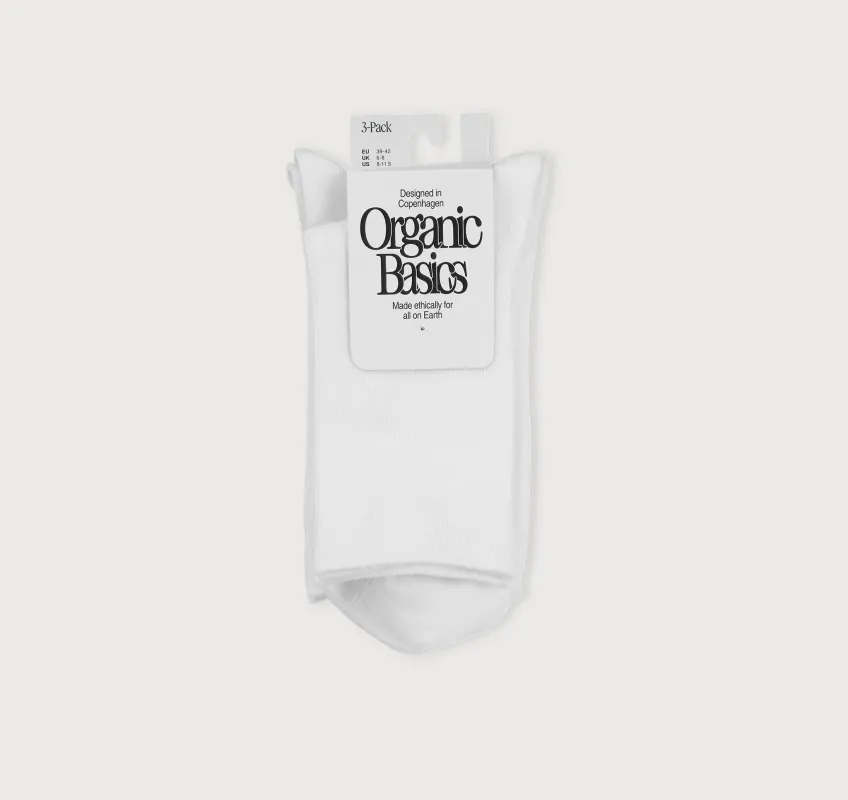 Core Crew Rib Socks 3-Pack sold by Organic Basics