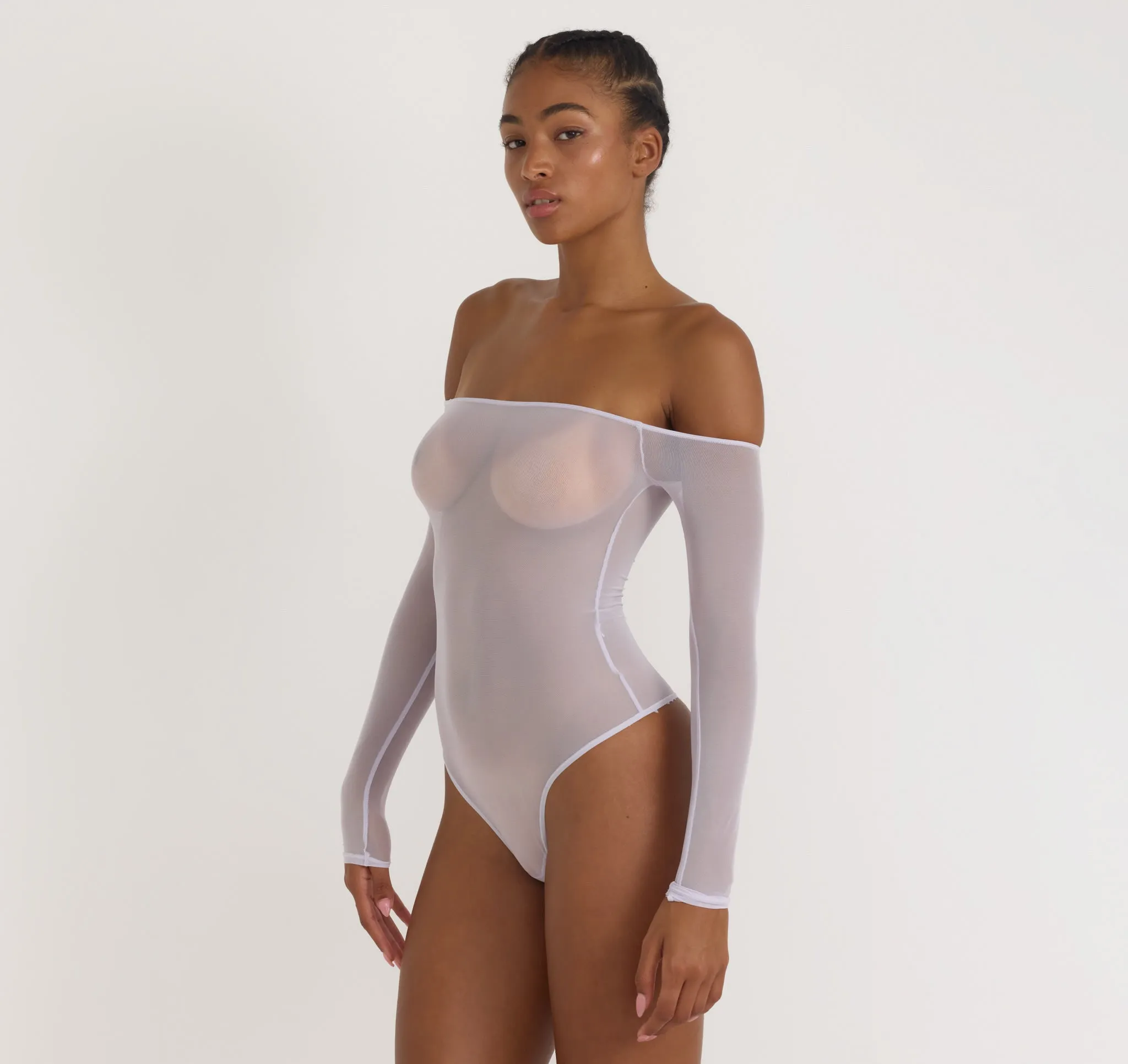 Mesh Off-Shoulder Bodysuit sold by Organic Basics product image thumbnail 2