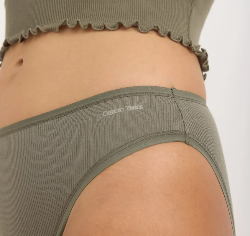 Core Rib High-Leg Briefs sold by Organic Basics