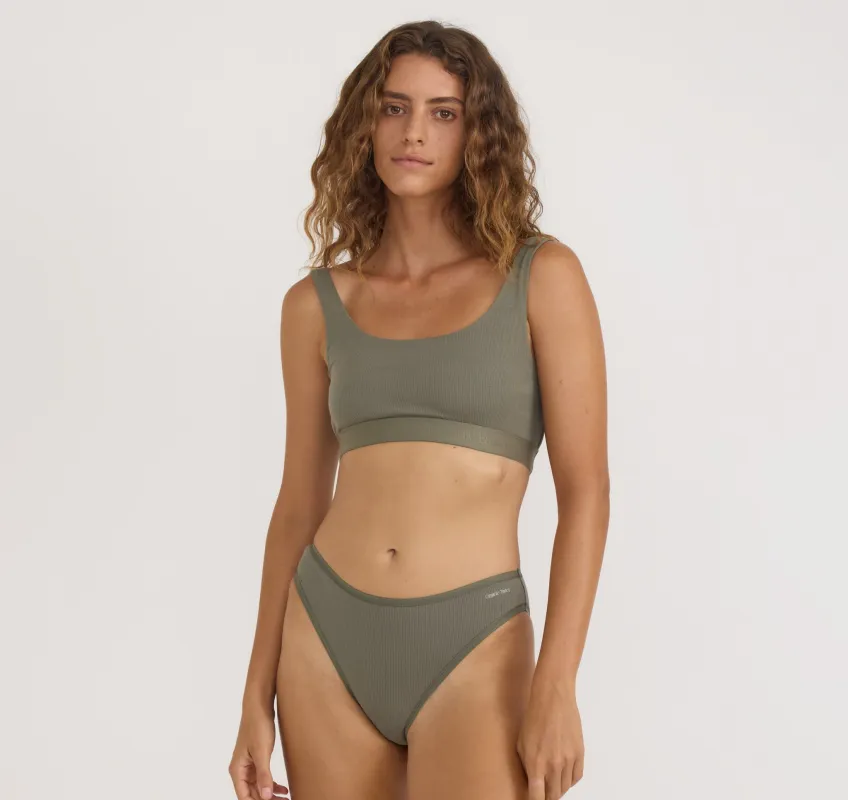 Core Rib Tank Bralette sold by Organic Basics