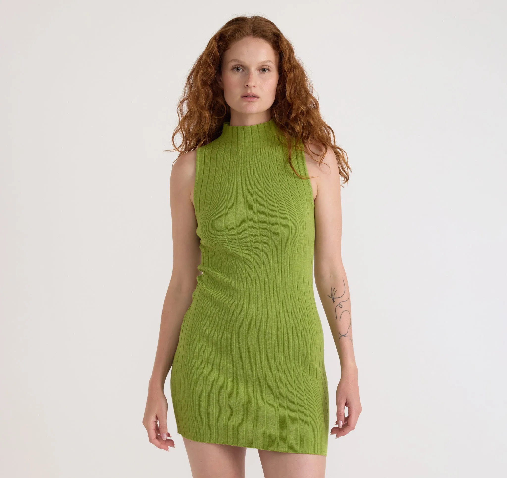 Soft Knit Rib Mock Neck Dress sold by Organic Basics
