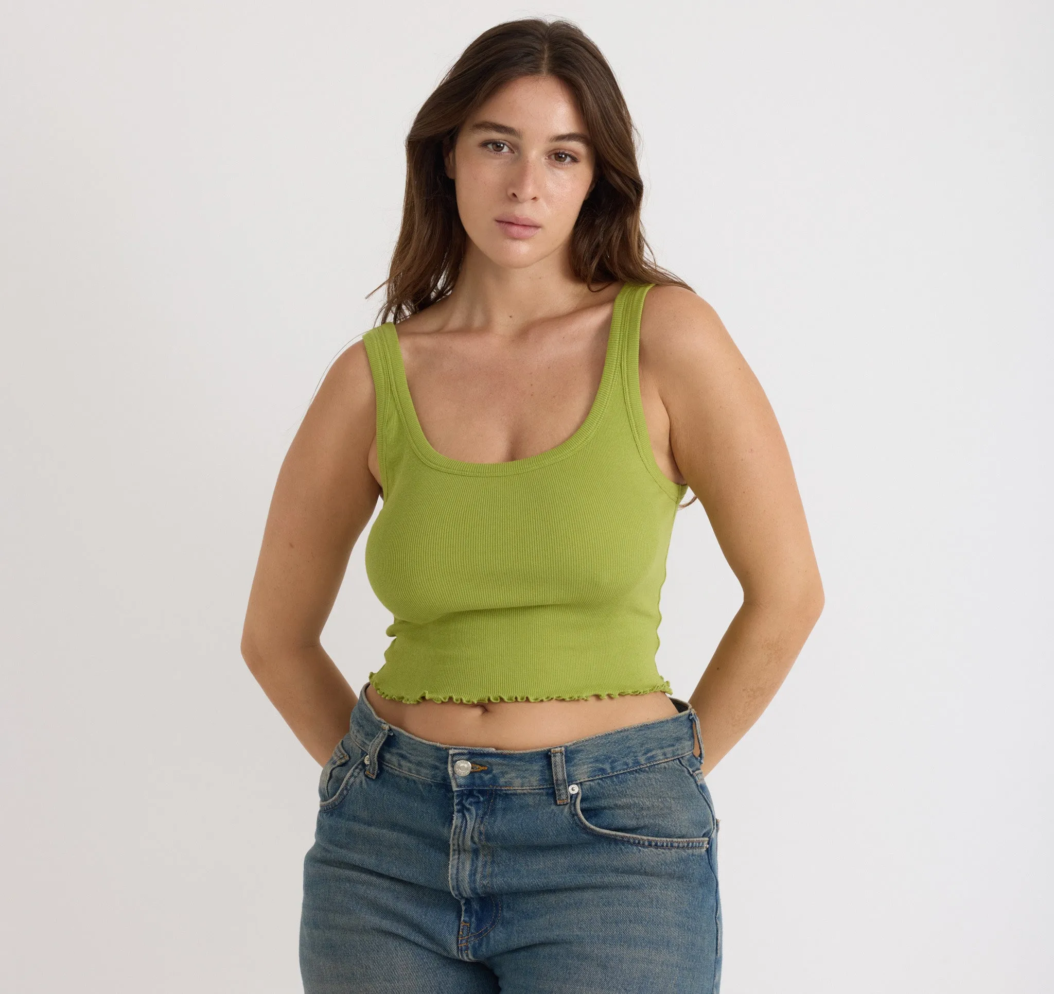 Core Rib Crop Tank Top sold by Organic Basics