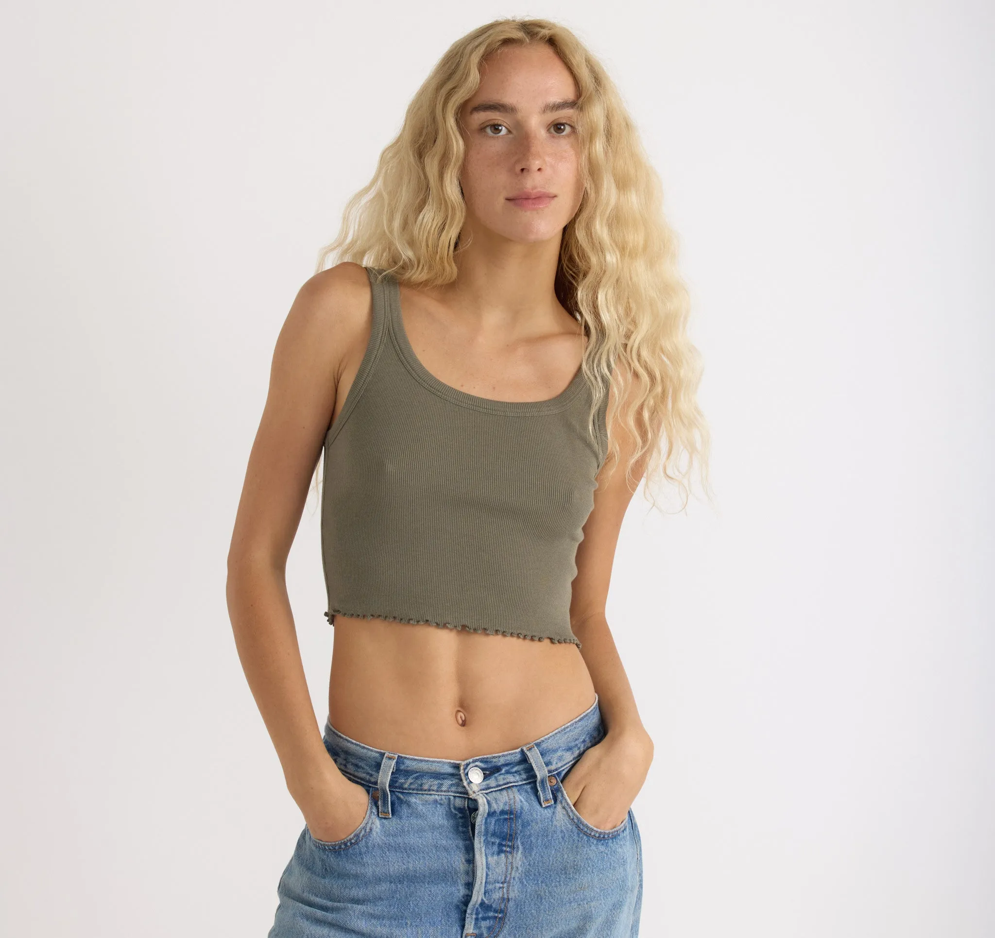 Core Rib Crop Tank Top sold by Organic Basics