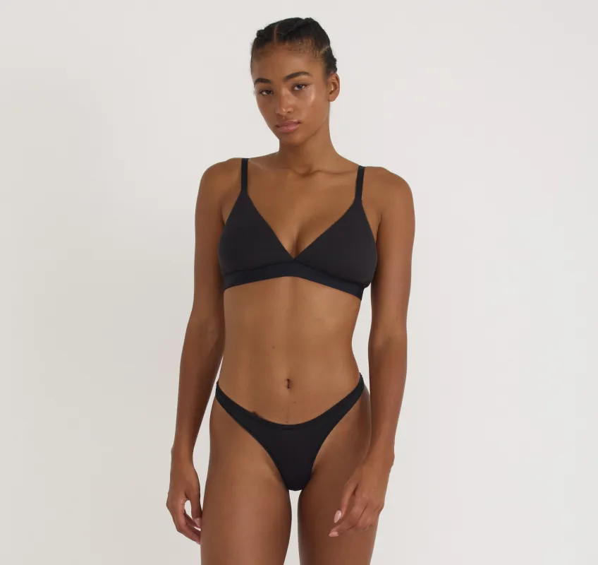 Core Rib Triangle Bralette sold by Organic Basics