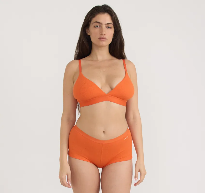 Core Rib Triangle Bralette sold by Organic Basics