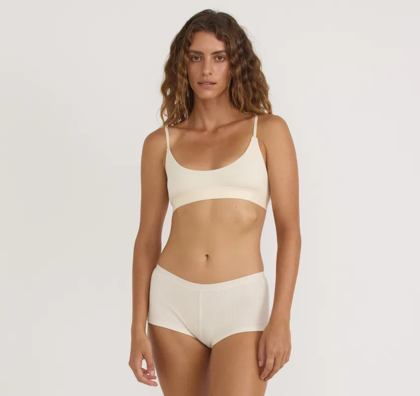 Core Rib Open Back Scoop Bralette sold by Organic Basics