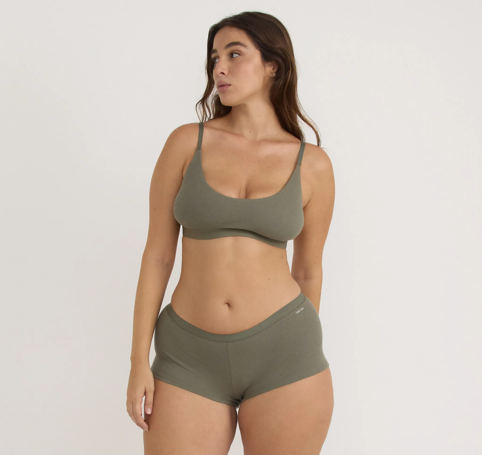 Core Rib Open Back Scoop Bralette sold by Organic Basics