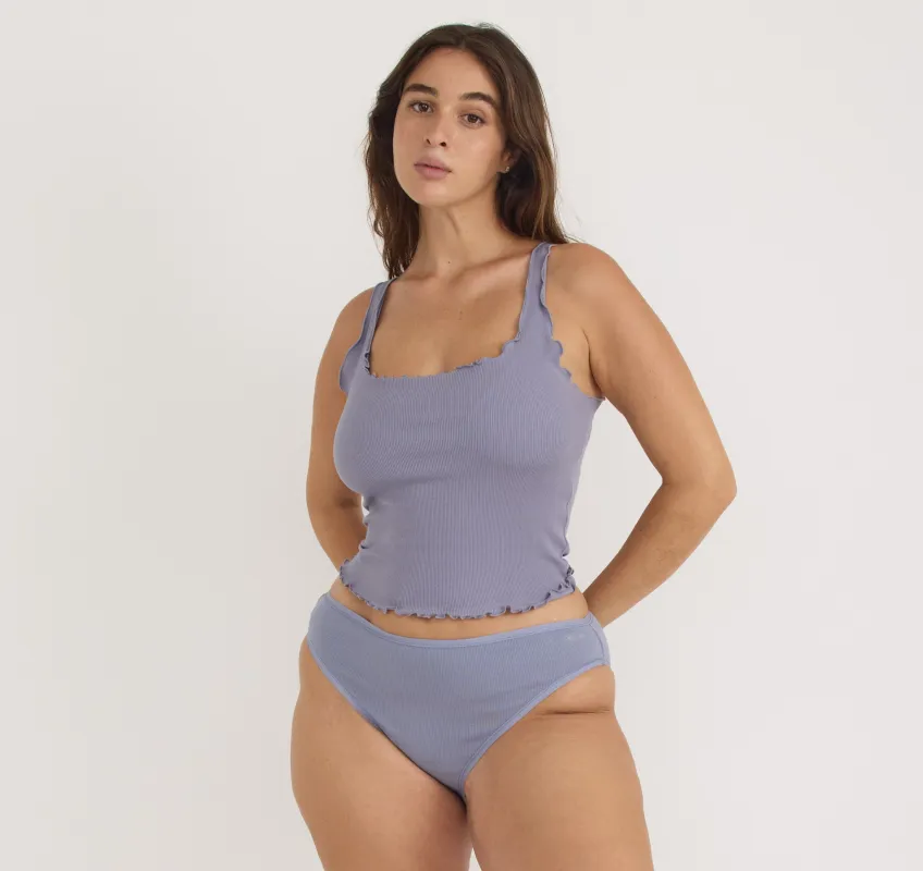 Core Rib Curl Edge Tank Top sold by Organic Basics