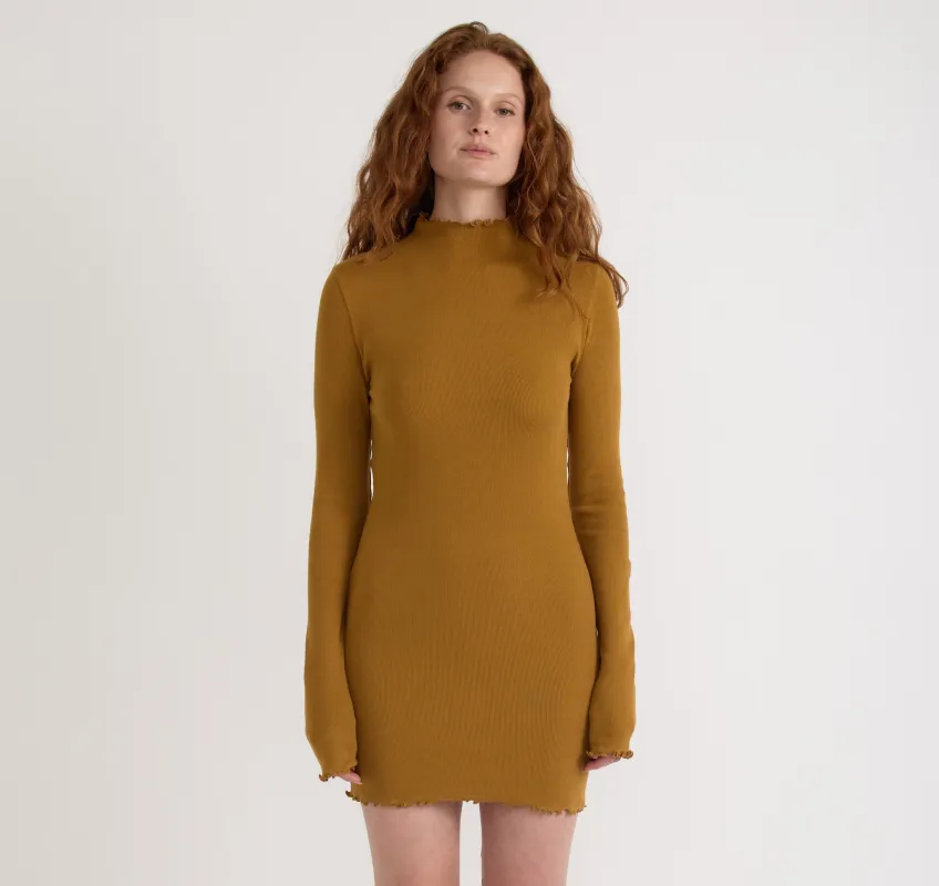 Core Rib Mock Neck Long Sleeve Dress sold by Organic Basics